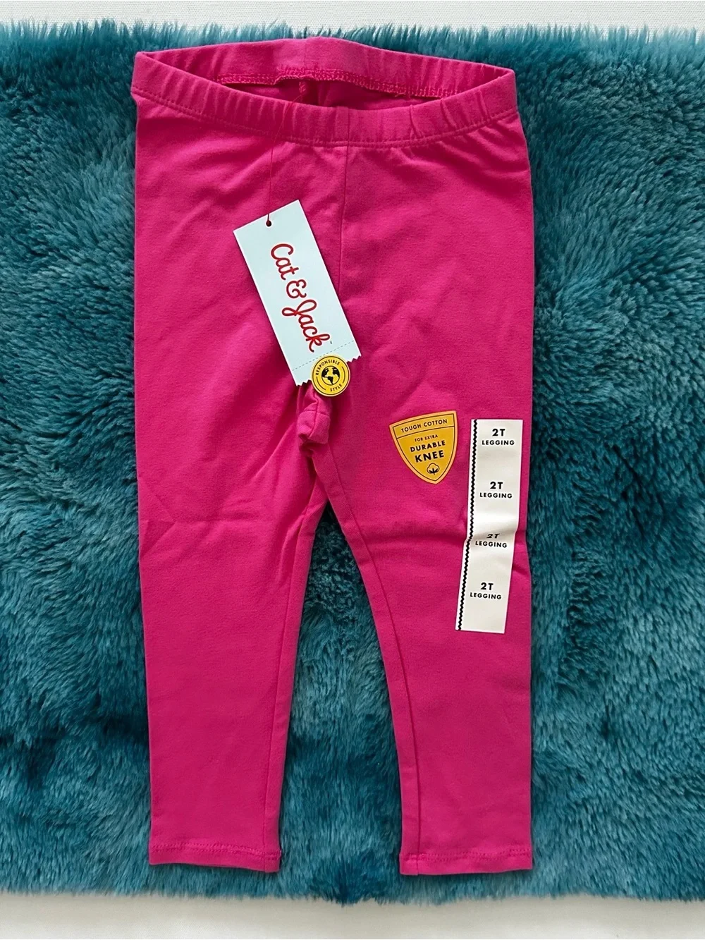 Cat & Jack Bright Pink Girls' Stretch Leggings Size 2T